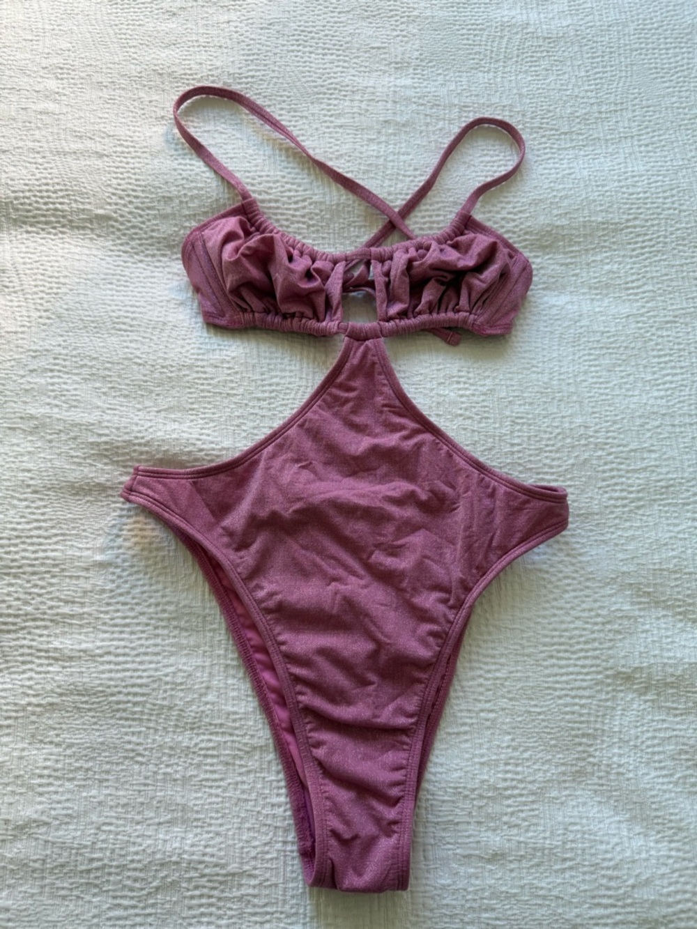 wild fable Mauve Pink Cutout One-Piece Swimsuit